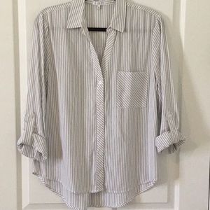 Lila Li men’s style pocket front blouse